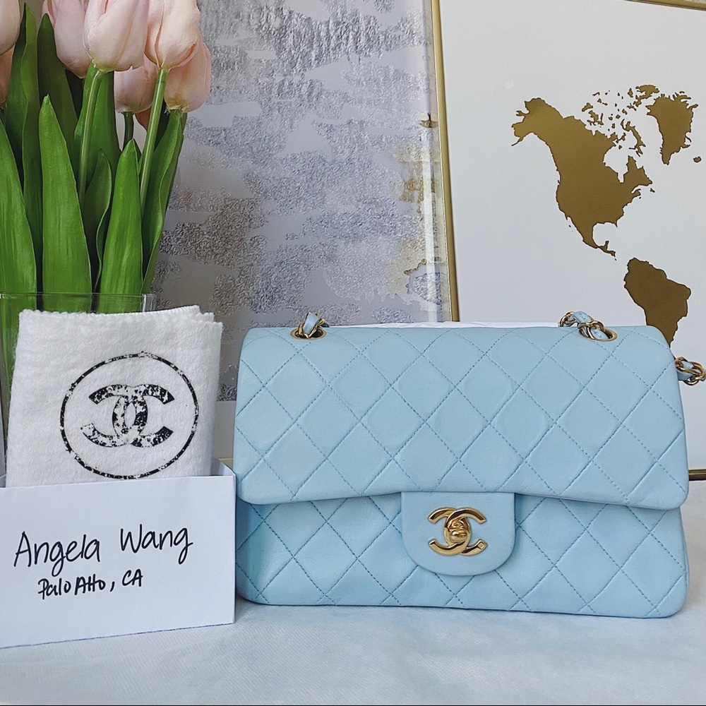 Vintage Chanel Sky Blue Small Classic Flap Bag 💙